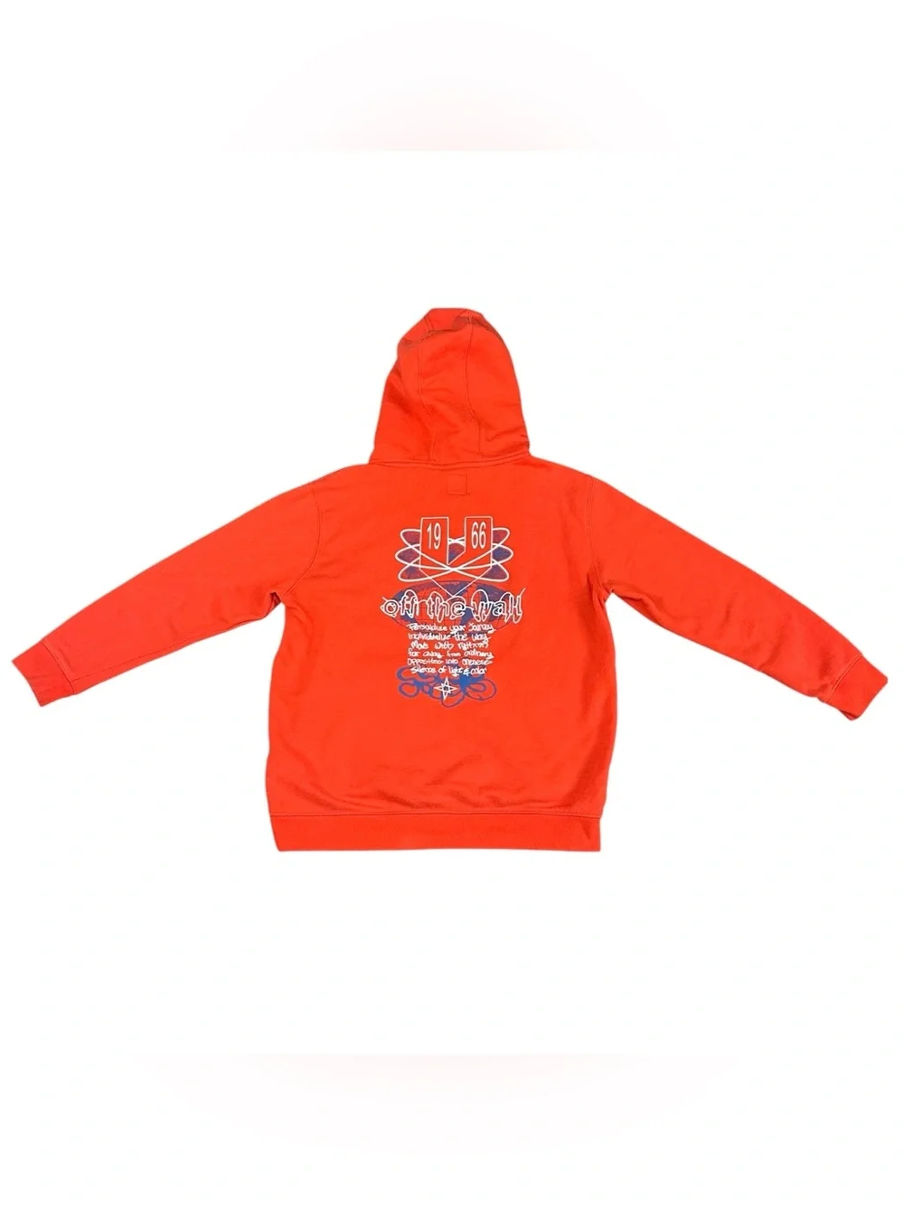 Vans Boys Large Opway Fleece Pullover Hoodie Fiesta Orange Off The Wall
